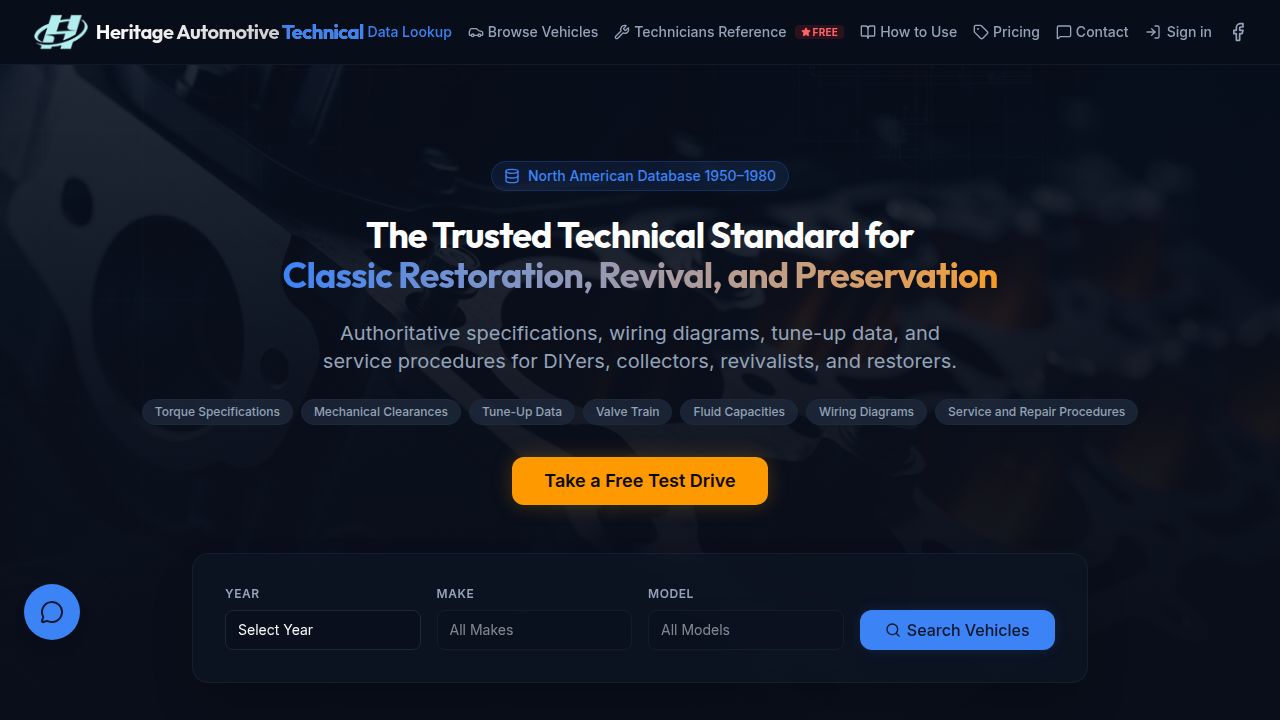 Heritage Automotive Technical — Classic Car Specs & Service Data